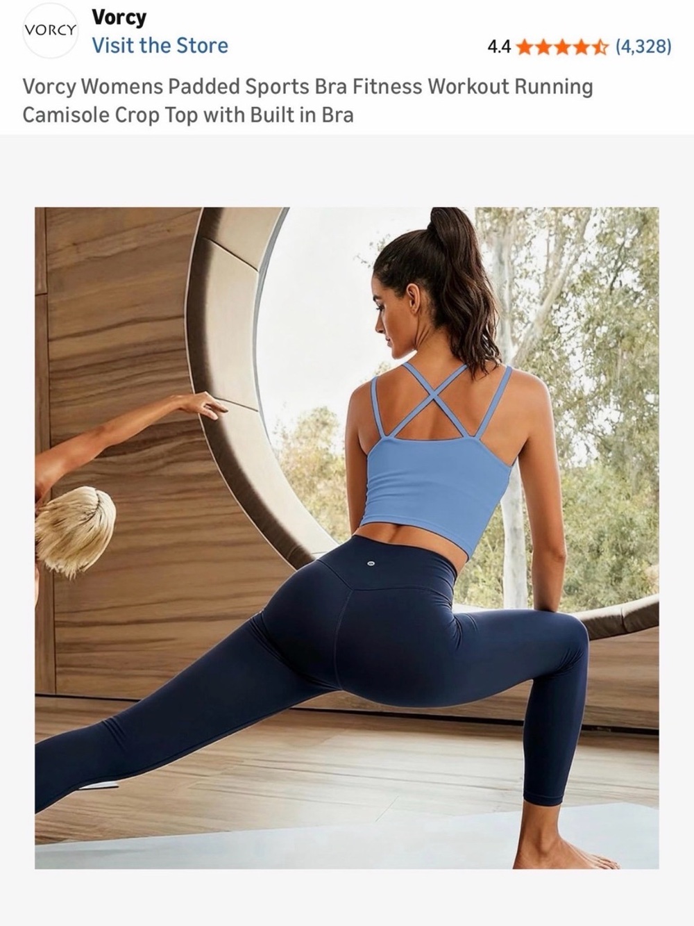 Light Blue Strappy Sports Bra Crop Top Workout Top